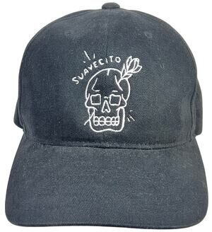 Suavecito Pomade Skull Rose Embroidered Hoop Loop Hat Black Promo Cap